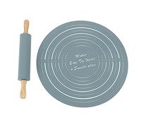 Luqeeg Rouleau à Pâtisserie en Silicone, Ensemble de Tapis de Cuisson pour Pâtisserie, Tampon de Pétrissage Antiadhésif avec de Roulement de la Pâte, Idéal pour la, la Cuisine, les Pâtes, la Pizza