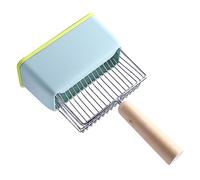 Luqeeg Scoop de Litière pour Chats, Cuillère en Métal avec Pelle Profonde et Poignée Longue, Scoop de Litière pour Chaton Tamisante avec Poignée en Bois pour Les Petits ou Grands Chats (Blue)