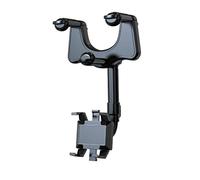 Luqeeg Support de Téléphone de Voiture, Support de Téléphone pour Rétroviseur, de Portable Rétractable Rotatif à 360 ° avec Opération à Une Main, Poignée à 4 Griffes pour Les Téléphones, Voitures,