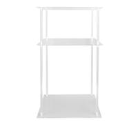 Luqeeg Table D'appoint Acrylique à 3 Niveaux Petite Table de Chevet de Chevet Carrée, 13,8 X 11,0 X 23,6 Pouces, 40 Lbs, Assemblage Facile, Style Minimaliste pour Chambre à Coucher