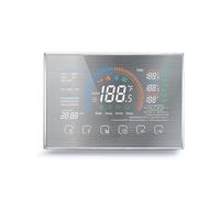Luqeeg Thermostats Programmables Intelligents WiFi, Thermostat Numérique de Pompe à Chaleur à écran Tactile Couleur LCD à Commande Vocale APP avec Adaptateur de Fil C (Argent brossé)