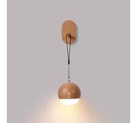 Luqeeg Veilleuse à Commande Vocale, 3 Niveaux de Luminosité en Bois Portable Veilleuse LED avec Dragonne Blanc Chaud 3000K Rechargeable par USB Petite Lampe pour Chambre