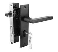 Luqeeg Verrouilleurs de Porte pour Chambres, Serrure Muette, Espace de Conception de Palier de Conception en Aluminium, Verrous de Porte Extérieurs Ensemble avec Serrure de Levier