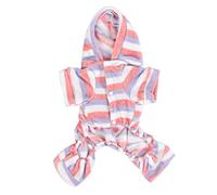 Luqeeg Vêtements de Nuit Mignons, Gardez Le Motif de Bande d'hiver à Capuche Chaude à Capuche Chaude, Douce avec Bouton et Vêtements Merveilleux pour Chiot, Chats en Automne (XL)