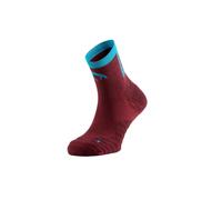 Lurbel Aitana Four Chaussettes de course à pied avec amortissement, respirantes et anti-odeurs, ajustement confortable, pour course et randonnée, longue durée de vie., Grenat/turquoise, L