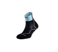 Lurbel Chaussettes de trail Desafio Three SS26 - Chaussettes unisexes respirantes, anti-ampoules et anti-odeurs avec amortissement., Noir/Bleu Costa, S