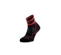 Lurbel Desafio Spirit Four Chaussettes de Trail Running, Chaussettes Anti-ampoules, Chaussette Sans Coutures, Respirant, Chaussettes Chevillères, Unisexe., noir/rouge, L