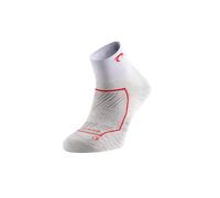 Lurbel Chaussettes de course, légères, anti-ampoules, respirantes, anti-odeurs, chaussette sans couture, chaussette de cheville., Gris, rouge (Gris hielo/Rojo), M