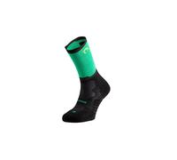 Lurbel Rise Five, chaussettes de trail running, respirantes, anti-ampoules, chaussettes unisexes, chaussettes hautes de course., noir/vert., M