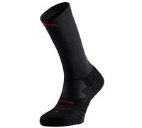 Lurbel Stone Pro Six Compression Chaussettes de trail Running Chaussettes de Course Sans Couture Chaussettes Respirantes Compressives Unisexe, noir/rouge, XL
