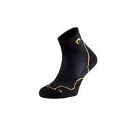 Lurbel Tierra Three Chaussettes anti-ampoules, chaussettes de randonnée, chaussettes de marche, sans coutures et respirantes, chaussettes unisexes., noir/jaune, XL