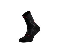 Lurbel Traction Pro Five Compression Chaussettes Hautes de Trail Sans Couture Compressives Anti-ampoules Unisexe, noir/rouge, XL