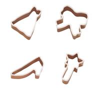 Lurch 10550 Lot de 4 emporte-pièces en forme de princesse avec baguette magique, talons hauts, nœud et robe en acier inoxydable avec revêtement en silicone
