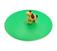 Lurch 210834 Mein couvercle en silicone platine sans BPA Motif animaux de la cour Vert Ø 10,5 cm