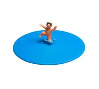 Lurch 210889 Mon couvercle Splash Freddy Freestyle en silicone 100% platine sans BPA Bleu Ø 10,5 cm