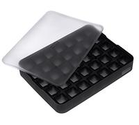 Lurch 240700 Moule à glace en silicone platine sans BPA avec couvercle pour 12 glaçons (2 x 2 cm) Noir