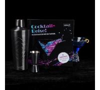 Lurch 240798 Set à Cocktail 3 pièces avec Shaker à Cocktails, Jigger/doseur et Livre de Cocktails