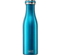 Lurch 240851 Bouteille isotherme à double paroi en acier inoxydable Bleu d'eau 0,5 l