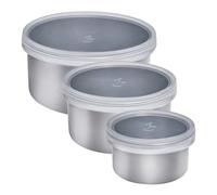 Lurch 240885 Lot de 3 mini boîtes en acier inoxydable avec couvercle en silicone transparent 400 ml, 200 ml, 100 ml