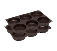 Lurch 585086 FlexiForm Burger Buns Lot de 2 moules en silicone pour patty 8,5 cm Marron