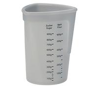 Lurch 70260 Gobelet doseur en silicone platine sans BPA 1 l, avec graduations pour liquides, farine et sucre, transparent, 12,5 x 12,5 x 17 cm