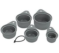 Lurch 70261 Lot de 5 verres doseurs (100% silicone platine sans BPA, gris, 13 x 10 x 6 cm