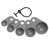 Lurch 70262 Lot de 5 cuillères à mesurer en Silicone Gris 15 ML, 7,5 ML, 5 ML, 2,5 ML, 1,25 ML