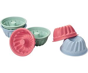 Lurch 83018 - Mini Gugelhupf Flexer Form , diamètre 7 cm, hauteur 3,5 cm, silicone - Multicolore - 8 x 8 x 8,2 cm- Set de 6