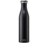 Lurch Bouteille isotherme en acier inoxydable à double paroi pour boissons chaudes et froides noir mat