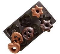 Lurch flexiForm 65033 lebkuchenform bretzels silicone coeurs et étoiles 30 x 17 cm (marron)