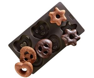 Lurch flexiForm 65033 lebkuchenform bretzels silicone coeurs et étoiles 30 x 17 cm (marron)