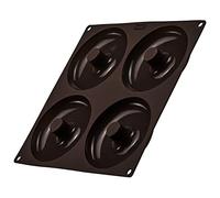 Lurch FlexiForm 85088 FlexiForm Bagels Moule à 4 compartiments en silicone platine sans BPA pour 4 bagels (11,8 cm) Marron