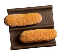 Lurch FlexiForm Ciabatta 85080 Tapis de cuisson pour 2 ciabattas croustillants 29,5 x 26 cm Silicone platine de qualité supérieure Marron