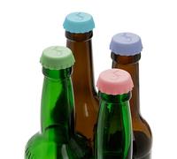 LURCH Lot de 12 bouchons de bouteille de bière réutilisables en silicone platine Couleurs pastel Multicolore