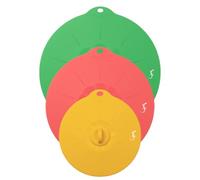 Lurch Lot de 3 couvercles universels en silicone réutilisables (diamètre : 16 cm, 21 cm, 25 cm) - Convient à un usage alimentaire, extensibles, passent au micro-ondes et au lave-vaisselle, hermétiques