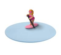 Lurch Mein Couvercle Summer Fun Pia Paddle en verre en silicone platine de qualité supérieure sans BPA, diamètre : 10,5 cm, bleu