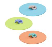 LURCH Mein Lucky Lurch Lot de 3 couvercles en silicone pour verres, sans BPA, passent au lave-vaisselle, réutilisables, en silicone