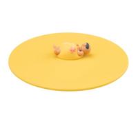 LURCH Mon couvercle Beach Friends Dave Dune - Couvercle unique en silicone pour verres, sans BPA, passe au lave-vaisselle, réutilisable, en silicone, jaune