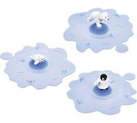 Lurch My Lid Arctic Summer Lot de 3 couvercles en Silicone Bleu