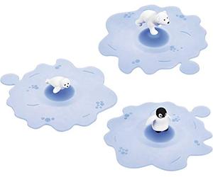 Lurch My Lid Arctic Summer Lot de 3 couvercles en Silicone Bleu