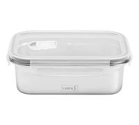 Lurch Safety 240893 Boîte de rangement en acier inoxydable de qualité supérieure avec couvercle en plastique sans BPA 1200 ml Argenté/transparent