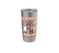 Lurchers Parce que les gens sont effrayants et effrayants, l'amour des chiens d'Halloween Gobelet isotherme en acier inoxydable double paroi