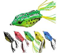 Lure Ray Frog Topwater Frog Crank 3d Soft Eye Fishing Lure And Hook, Soft - 5pcs