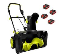 LURECAQING 40V Souffleuse à Neige électrique sans Fil, 7,6m de portée, goulotte 180°,Largeur 50 cm,éclairage LED, Pelle à Neige pour Trottoir, Porche, Jardin, Cour et entrée 4Batteries