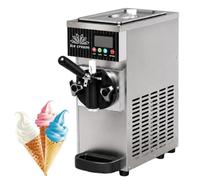 LURECAQING Machine à Glace à l'Italienne de Comptoir Professionnelle, 4-5 L/H, Bac 2,5 L, Cylindre de Congélation 1 L, Auto-Nettoyage, Dureté réglable, pour Glacier, Café, Food Truck,Fêtes Grey