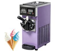 LURECAQING Machine à Glace à l'Italienne de Comptoir Professionnelle, 4-5 L/H, Bac 2,5 L, Cylindre de Congélation 1 L, Auto-Nettoyage, Dureté réglable, pour Glacier, Café, Food Truck,Fêtes Purple