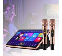 LURECAQING Machine de karaoké pour Adultes avec 2 Microphones,Enceinte Karaoke Professionnel, Lecture en Ligne sur, idéale pour Les fêtes de Famille et Les Cadeaux A-500G