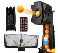 LURECAQING Machine de Tennis de Table Automatique avec 9 Types de Spin, 30-90 Balles/Min,Fonction de vidage des balles en Une Touche, Système de Récupération et Entraînement Continu sans Interruption