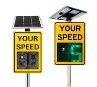 LURECAQING Panneau Radar de limitation de Vitesse,Énergie Solaire, 60 * 90 cm, Rétroaction Radar de Vitesse, Surveillance en Temps réel,Retour d'information Rapide, télécommande Yellow