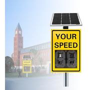 LURECAQING Radar de Vitesse Solaire, Affichage LED, Surveillance en Temps réel,Commentaires opportuns,Paramètres de la télécommande， ralentir et d'assurer Leur sécurité Yellow